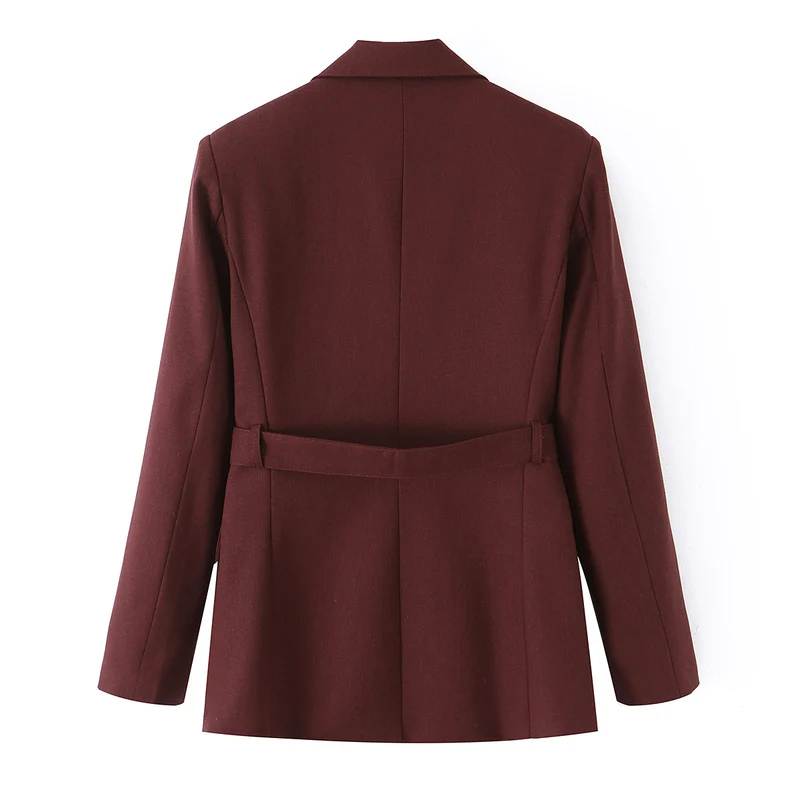Damen Tailliertes Blazer- und Midirock-Set mit Zierkettengürtel Drune