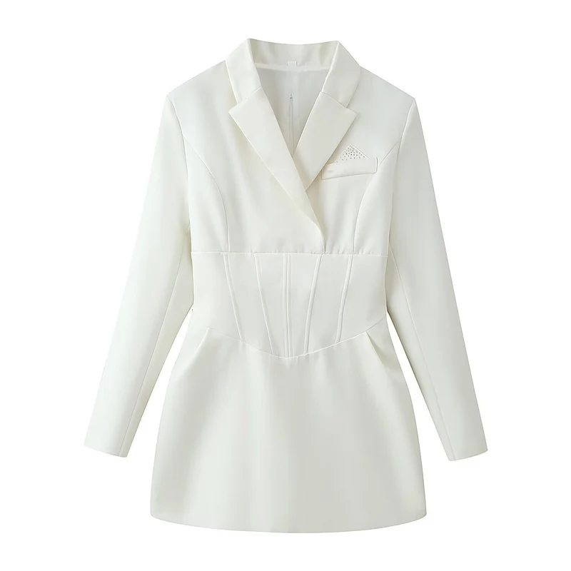 Damen tailliertes Blazer-Minikleid mit Korsettnähten Drune