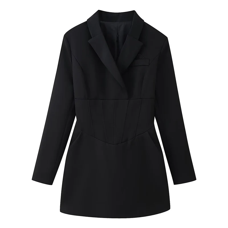 Damen tailliertes Blazer-Minikleid mit Korsettnähten Drune