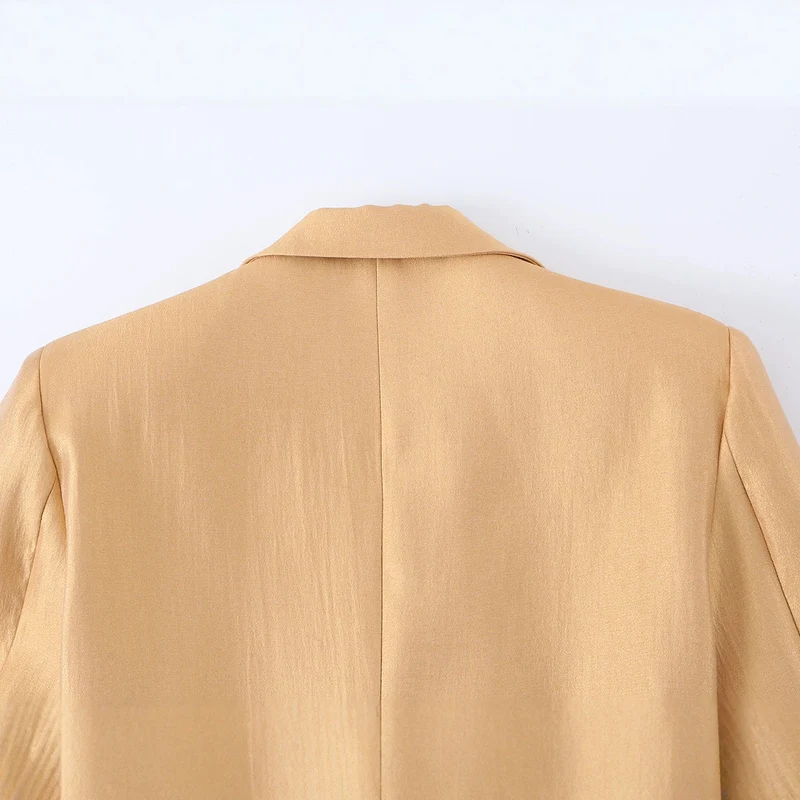 Damen Taillierter Satinblazer mit Kordelzug und Reverskragen Drune