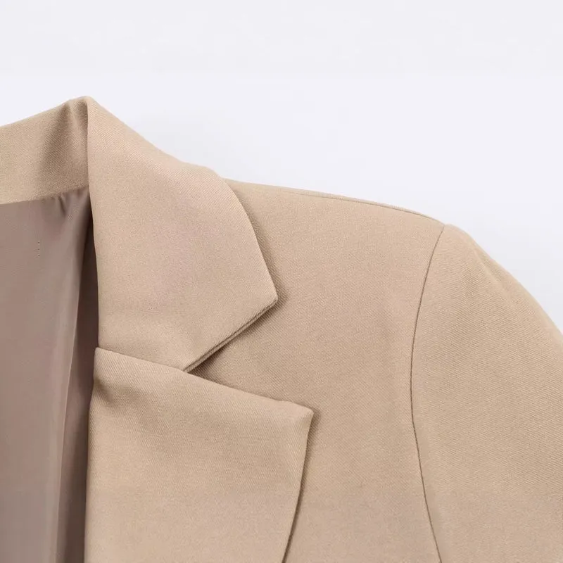 Damen taillierter Longline-Blazer mit Wiener Nähten und Pattentaschen Drune