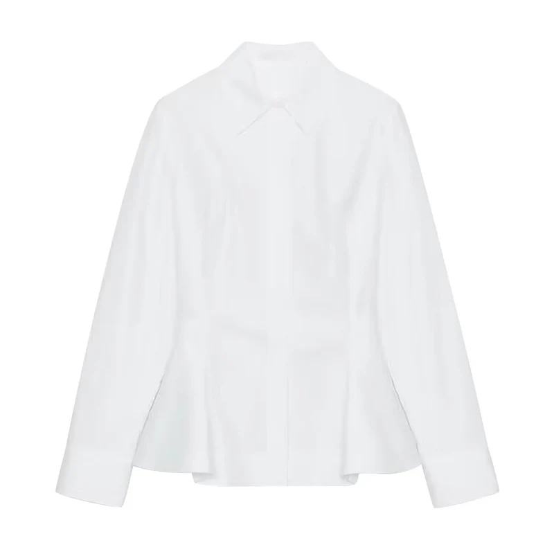 Damen Taillierter Kurzblazer im Peplum‑Schnitt mit Hemdkragen Drune