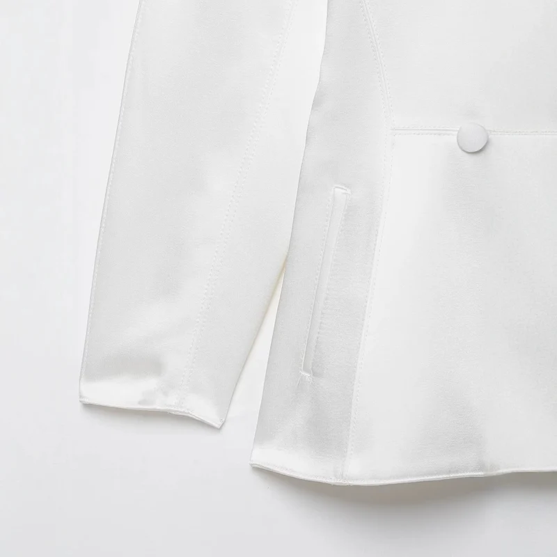 Damen Taillierter Doppelreihiger Blazer mit Stehkragen Drune