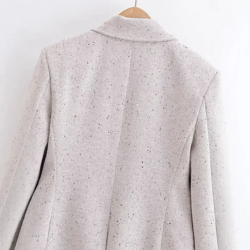 Damen Taillierter Bouclé‑Blazer mit Wiener Nähten und verdeckter Knopfleiste Drune