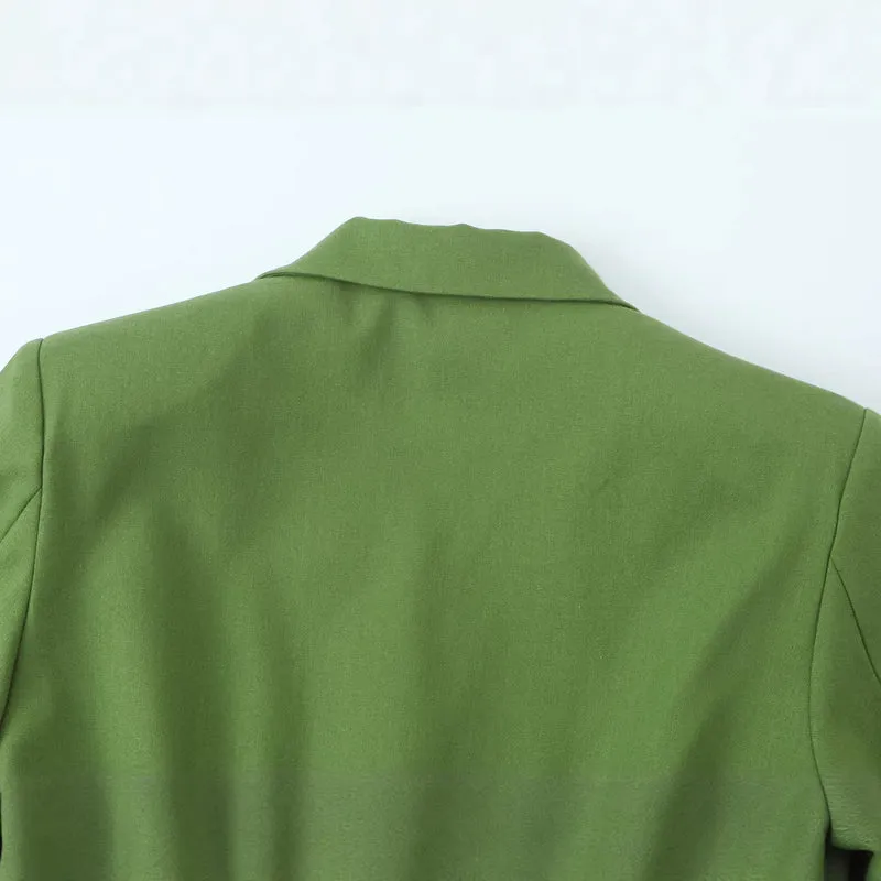 Damen Taillierter Blazer mit Tunnelzug-Taille, Reverskragen und Schmuckknöpfen Drune