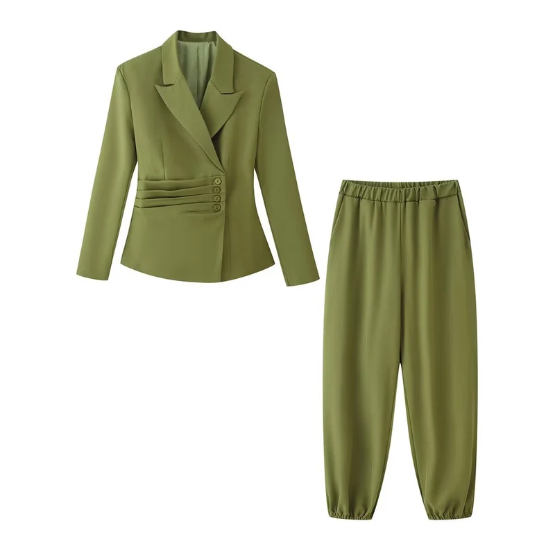 Damen Taillierter Blazer mit seitlichen Faltenbändern und asymmetrischer Knopfleiste Drune