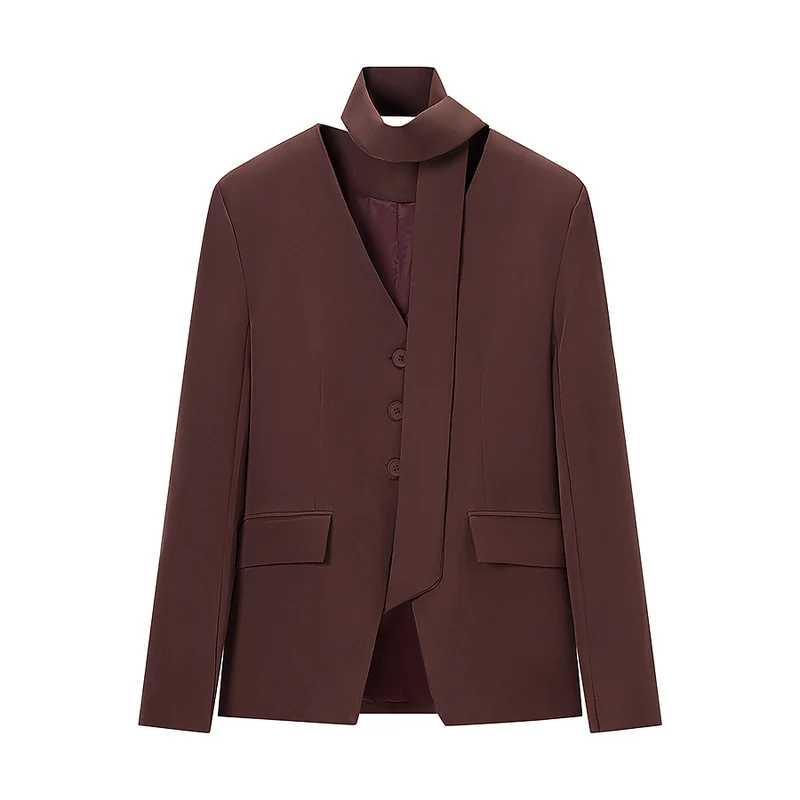 Damen Taillierter Blazer mit Schluppe, Knopfleiste und Pattentaschen Drune