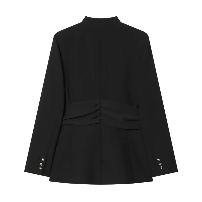 Damen Taillierter Blazer mit breitem Gürtel und goldener Ovalschließe Drune