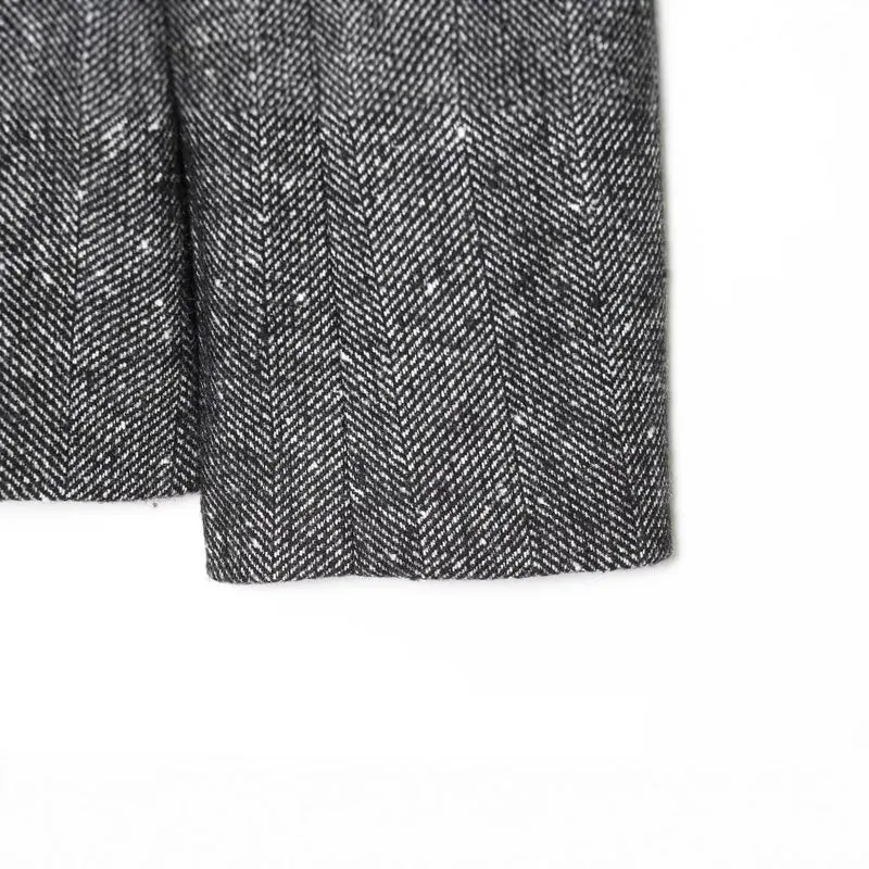 Damen Taillierter Blazer im Fischgrätmuster mit Reverskragen und Pattentaschen Drune