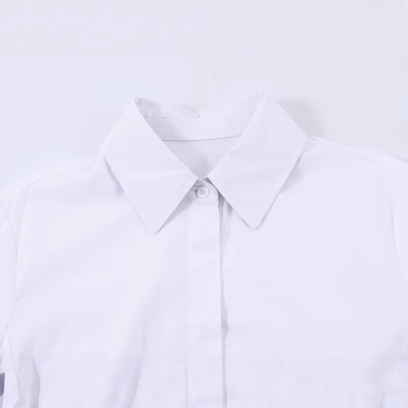 Damen Taillierte Popeline‑Bluse mit Peplum-Details und verdeckter Knopfleiste Drune