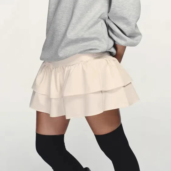 Damen Sweatshirt‑Kleid mit Stufenvolants und lockerem Oversize‑Schnitt Drune