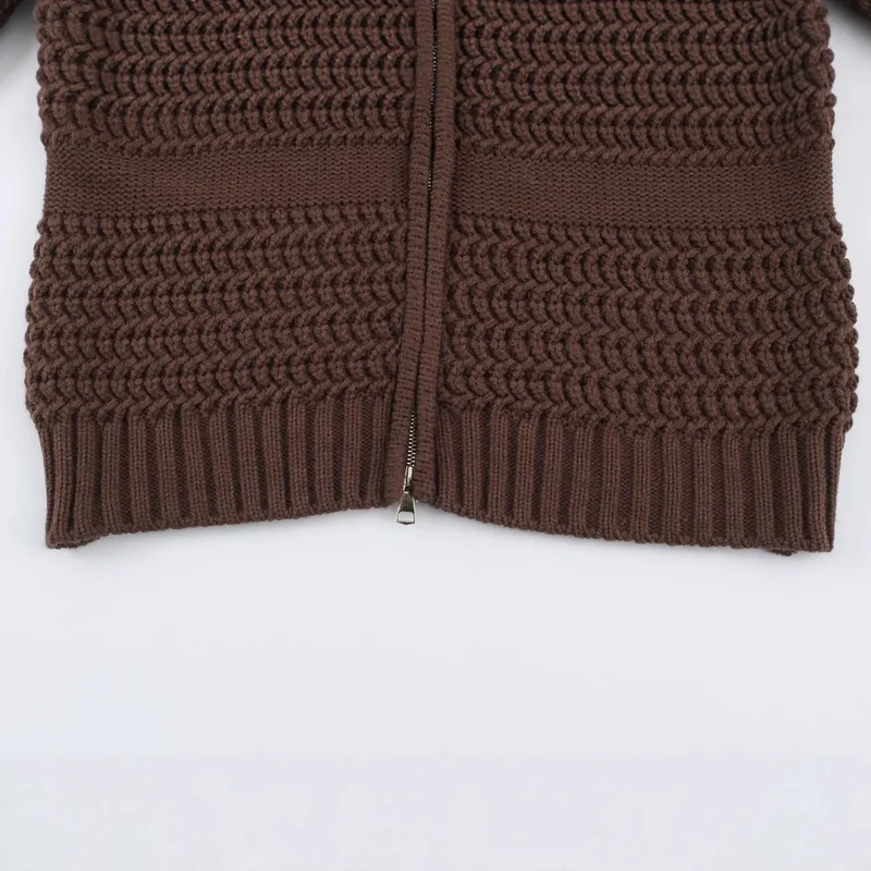 Damen Strickjacke mit durchgehendem Reißverschluss und kuscheligem Kunstpelzkragen Drune