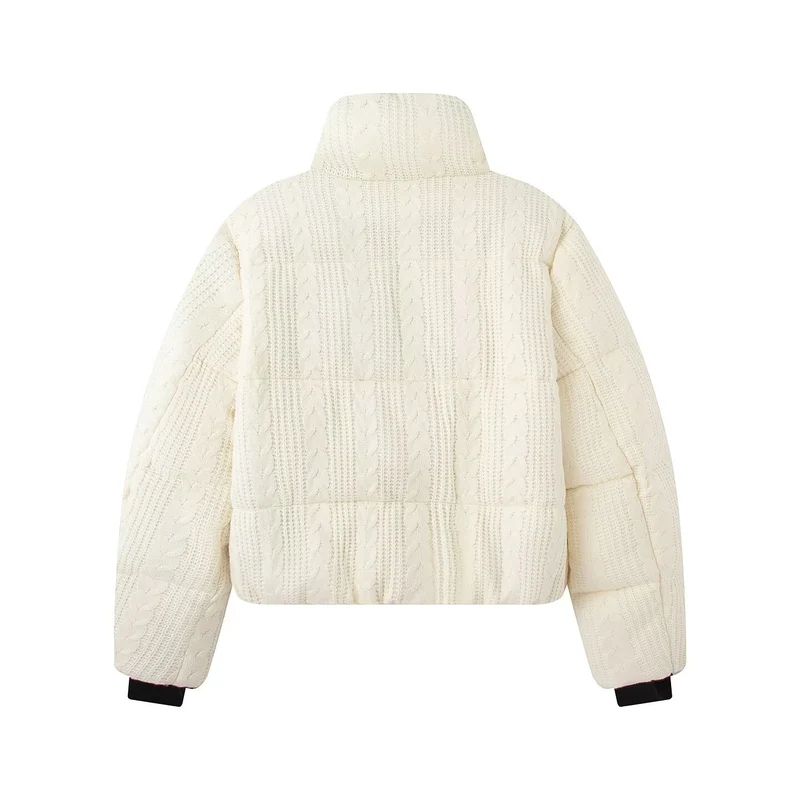 Damen Steppjacke mit Zopfmuster und Stehkragen Drune
