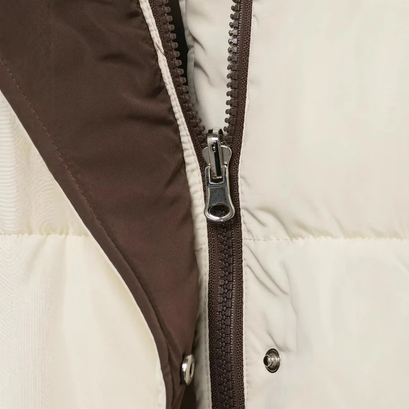 Damen Stepp-Daunenjacke mit hohem Stehkragen und abnehmbarer Kapuze Drune
