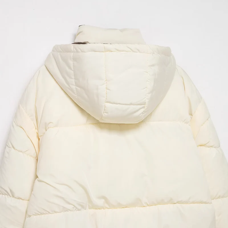 Damen Stepp-Daunenjacke mit hohem Stehkragen und abnehmbarer Kapuze Drune