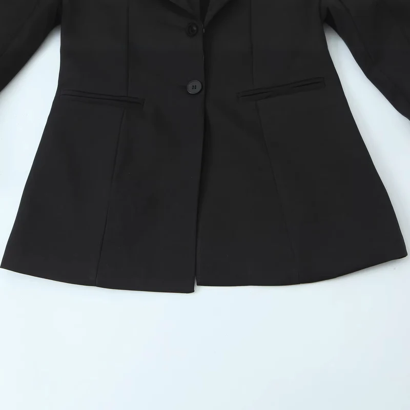 Damen Statement-Blazer mit kontrastierendem Schalkragen und Volantmanschetten Drune