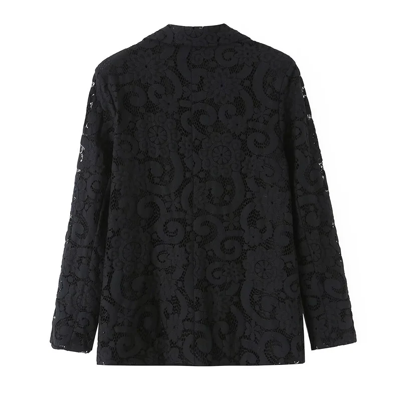 Damen Spitzenblazer mit floraler Lochspitze und femininer Silhouette Drune