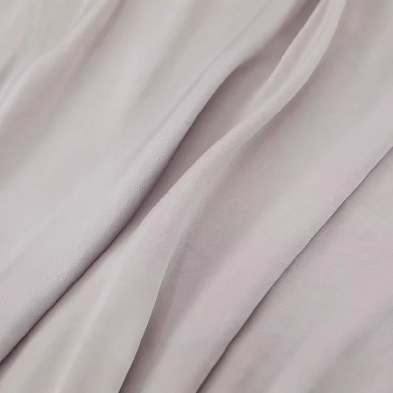 Damen Seidenähnliche Schlupfbluse mit Bindeschal und Ballonärmeln Drune