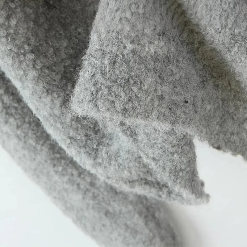 Damen Schulterfreier Oversized-Strickpullover mit weitem Umschlagkragen und voluminösen Ärmeln Drune