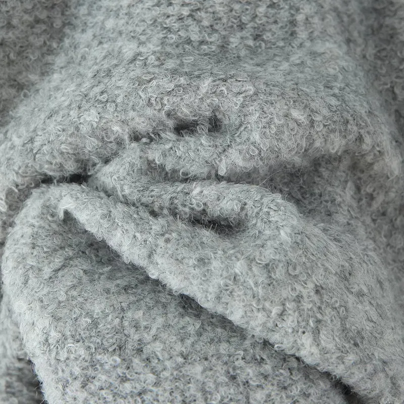 Damen Schulterfreier Oversized-Strickpullover mit weitem Umschlagkragen und voluminösen Ärmeln Drune