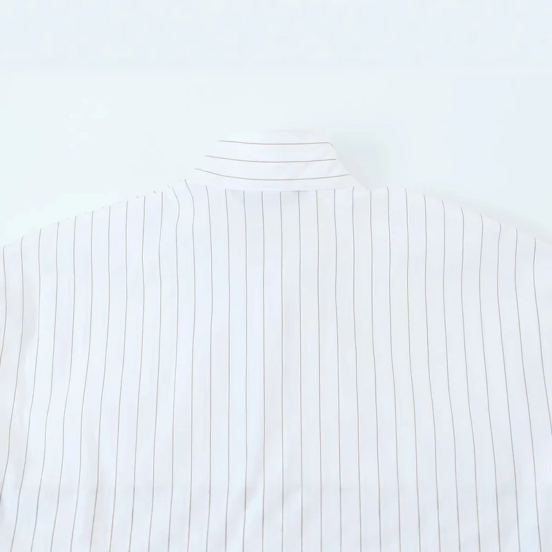 Damen Schleifenkragenbluse mit feinem Nadelstreifen und lockerer Silhouette Drune