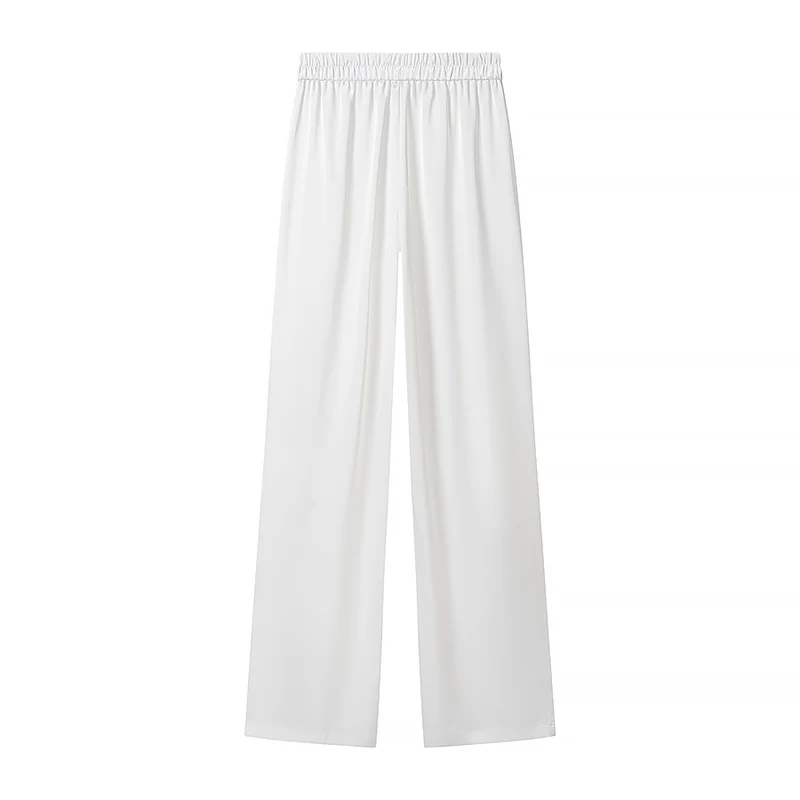 Damen Zweiteiliges Ensemble aus fließendem Cape mit asymmetrischem Saum und hochtaillierter Weitbein‑Hose Drune