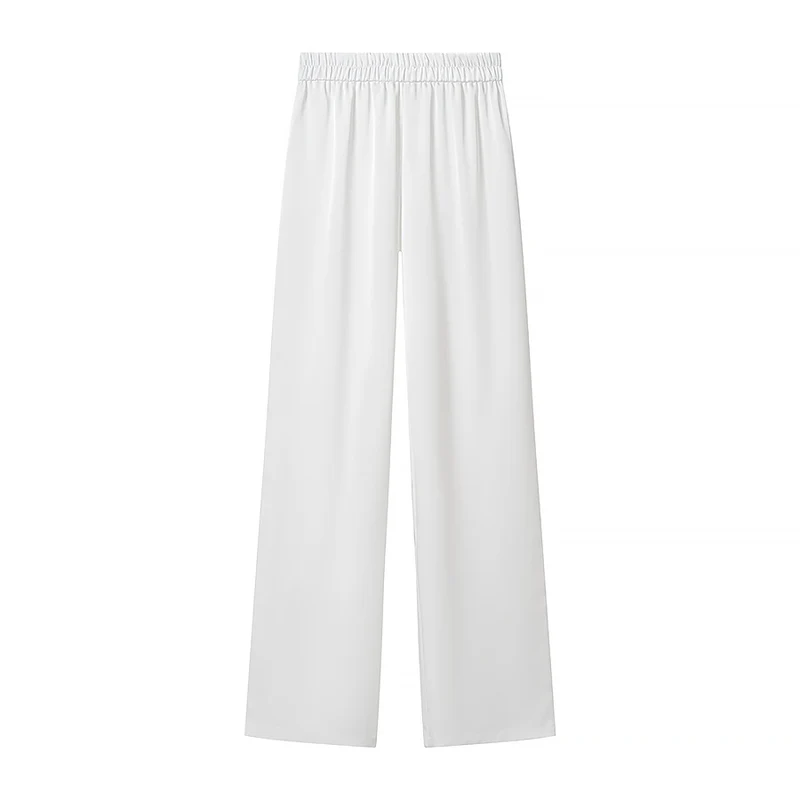 Damen Zweiteiliges Ensemble aus fließendem Cape mit asymmetrischem Saum und hochtaillierter Weitbein‑Hose Drune