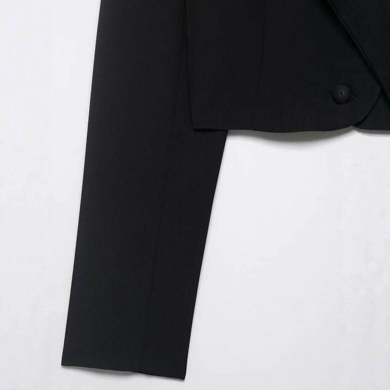 Damen Zweiteiliges Cropped-Blazer- und Maxirock-Set mit hoher Taille und hohem Beinschlitz Drune