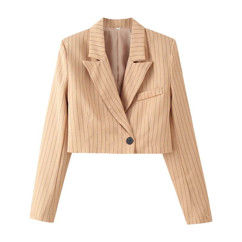Damen Zweiteiliges Cropped-Blazer- und Hochbund-Bundfaltenhose-Set Drune