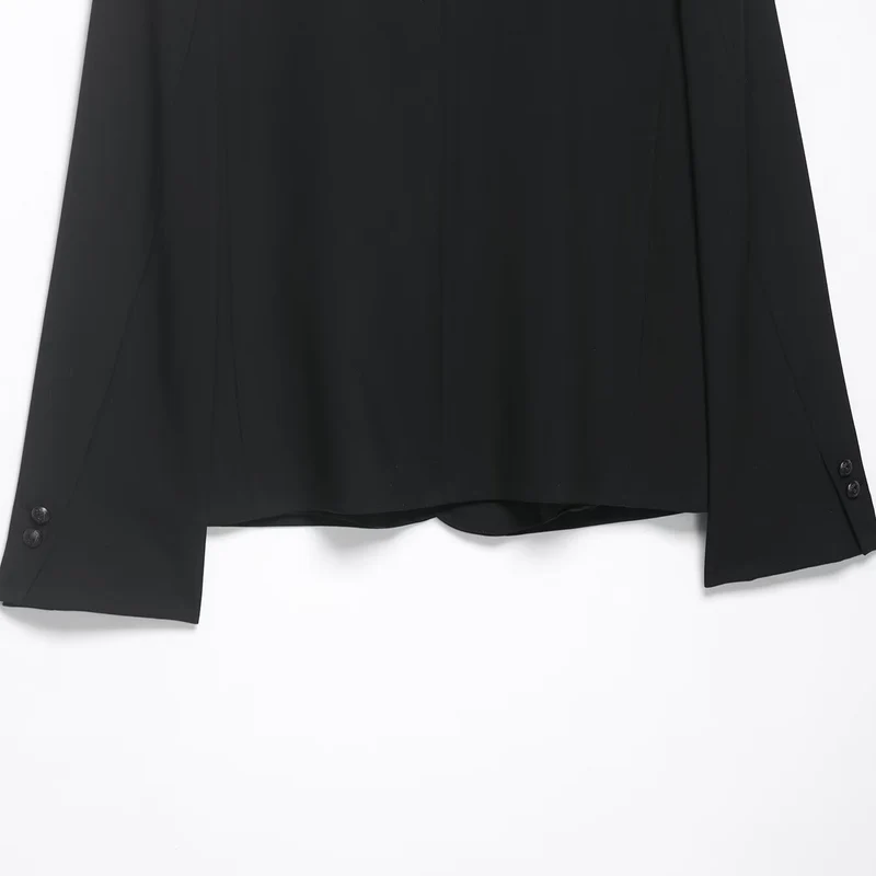 Damen Zweiteiliges Anzugs-Set mit Kurzblazer im Mandarinkragen und Highwaist-Weitbein-Hose Drune