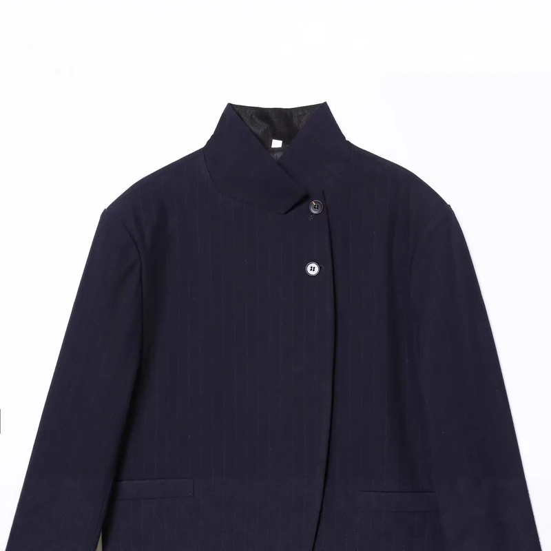 Damen Zweiteiliges Anzug-Set mit asymmetrischem Stehkragen-Blazer und weiter Palazzohose Drune