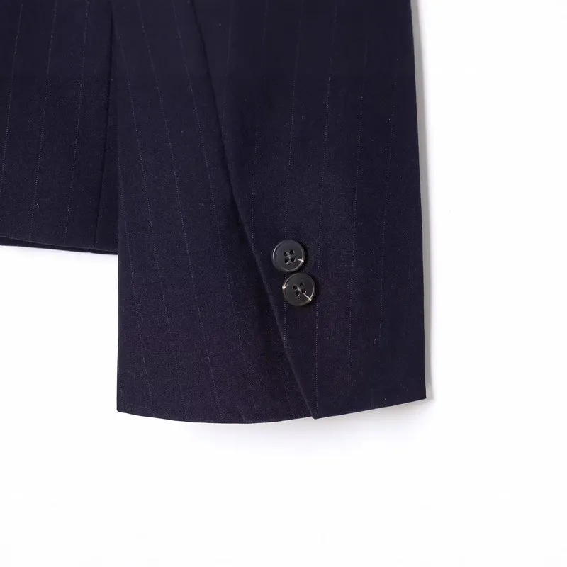 Damen Zweiteiliges Anzug-Set mit asymmetrischem Stehkragen-Blazer und weiter Palazzohose Drune