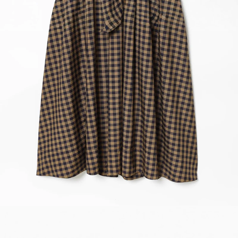 Damen Wickelkleid mit Vichy-Karo, Hemdkragen und Taillenband Drune