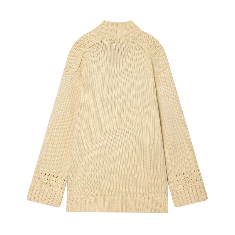 Damen Wickelcardigan mit Schalkragen, Grobstrick und Bindegürtel Drune