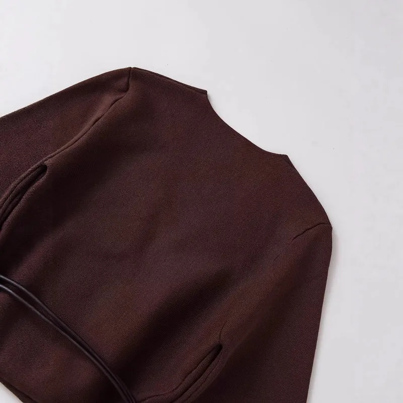 Damen Wickelcardigan aus Feinstrick mit Kimonoärmeln und Taillengürtel Drune
