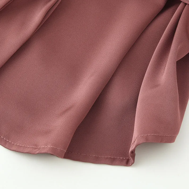 Damen Wickelbluse mit drapiertem V‑Ausschnitt und Taillengürtel Drune