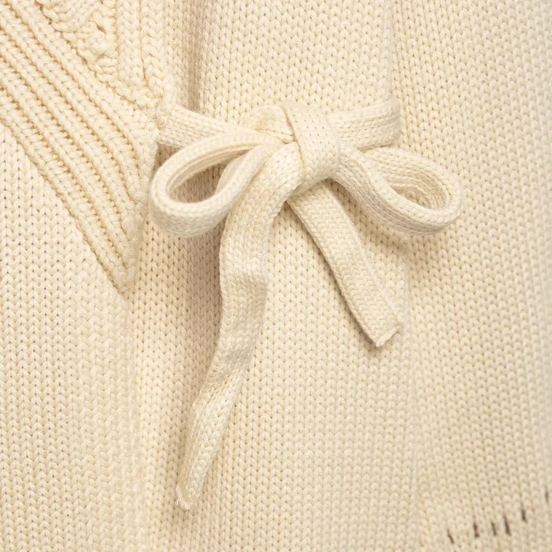 Damen Wickel-Strickcardigan mit Schalkragen und Bindegürtel Drune