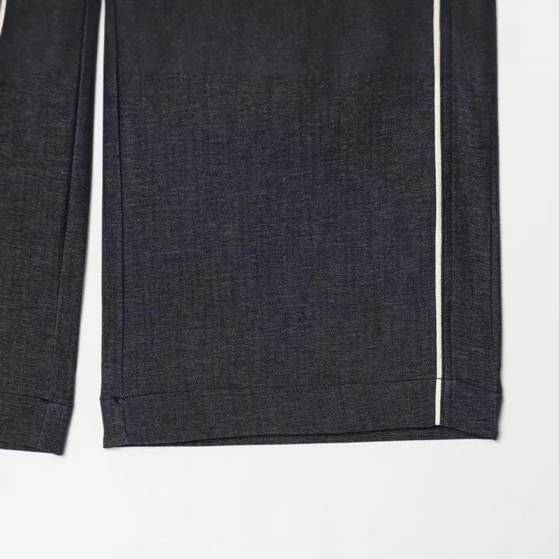 Damen Weitgeschnittene Lounge-Hose mit Tunnelzug und Kontrastpaspel Drune