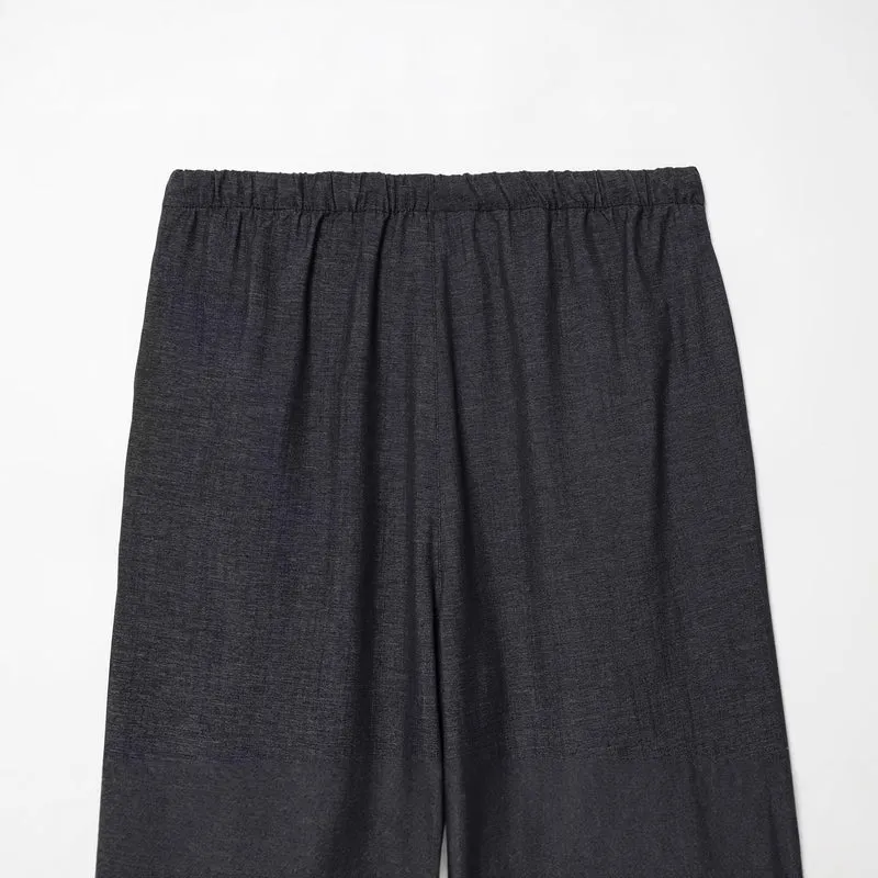 Damen Weitgeschnittene Lounge-Hose mit Tunnelzug und Kontrastpaspel Drune
