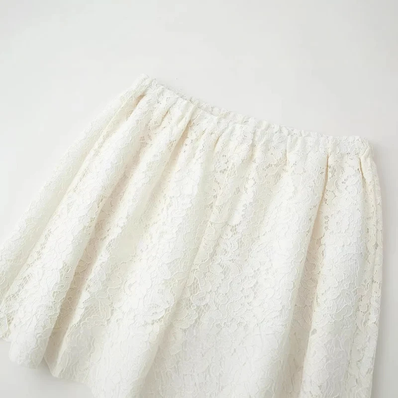 Damen Weite Spitzenhose mit elastischem Bund und ballonförmigen Beinen Drune