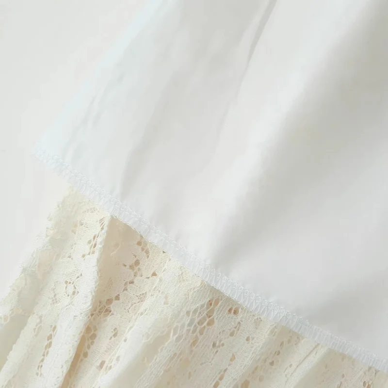 Damen Weite Spitzenhose mit elastischem Bund und ballonförmigen Beinen Drune