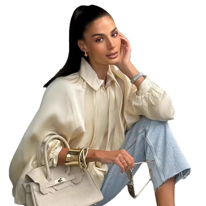 Damen Weite plissierte Cape-Übergangsjacke mit Reißverschluss und ballonförmigem Saum Drune