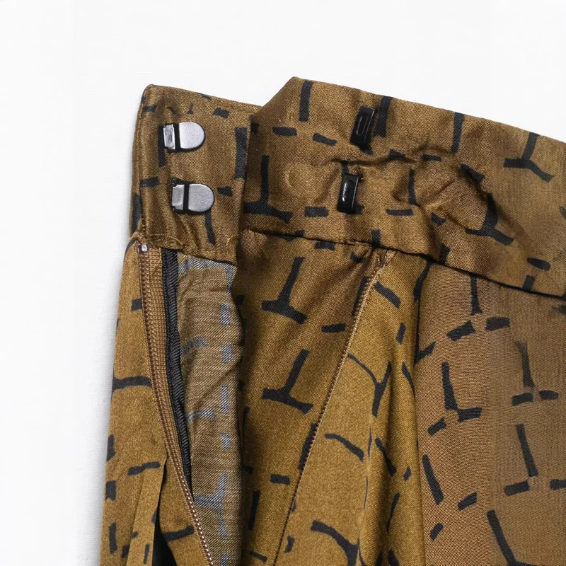 Damen Weite Palazzo-Hose mit asymmetrischem Volantsaum Drune