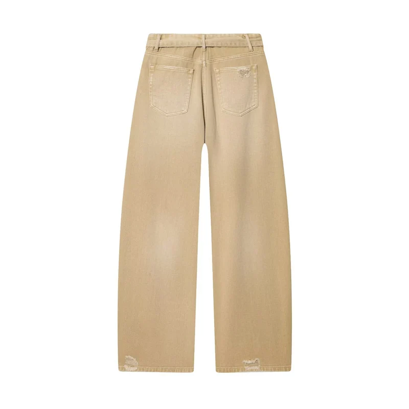 Damen Weite Highwaist-Jeans im Carpenter-Stil mit Distressed-Details Drune