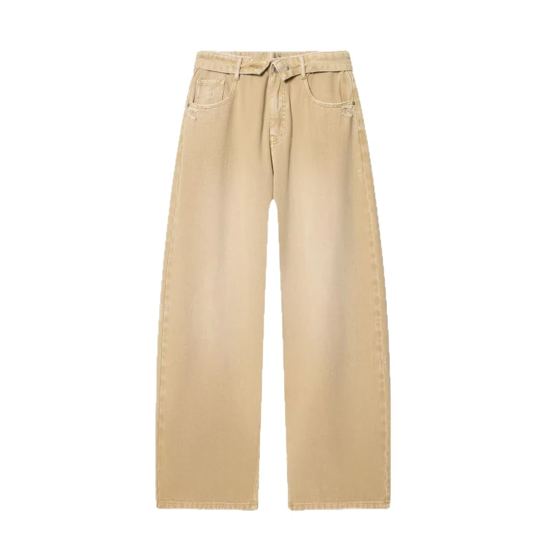 Damen Weite Highwaist-Jeans im Carpenter-Stil mit Distressed-Details Drune