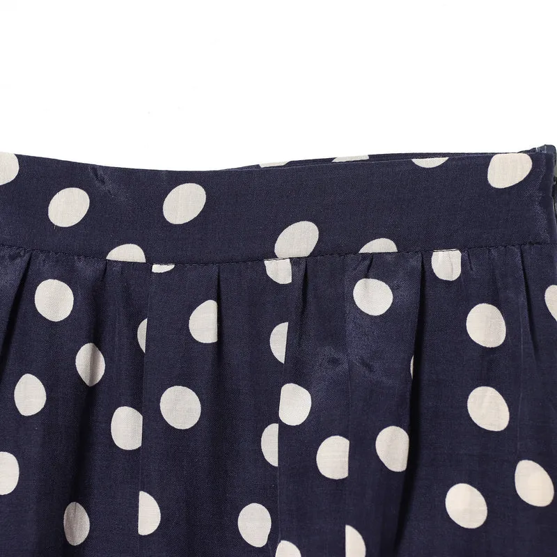 Damen Weite Highwaist-Hose mit Polka-Dot, Ballonbeinen und Kordel-Tunnelzug am Knöchel Drune