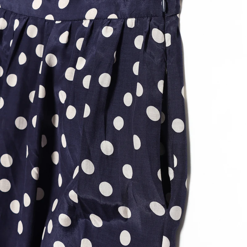 Damen Weite Highwaist-Hose mit Polka-Dot, Ballonbeinen und Kordel-Tunnelzug am Knöchel Drune