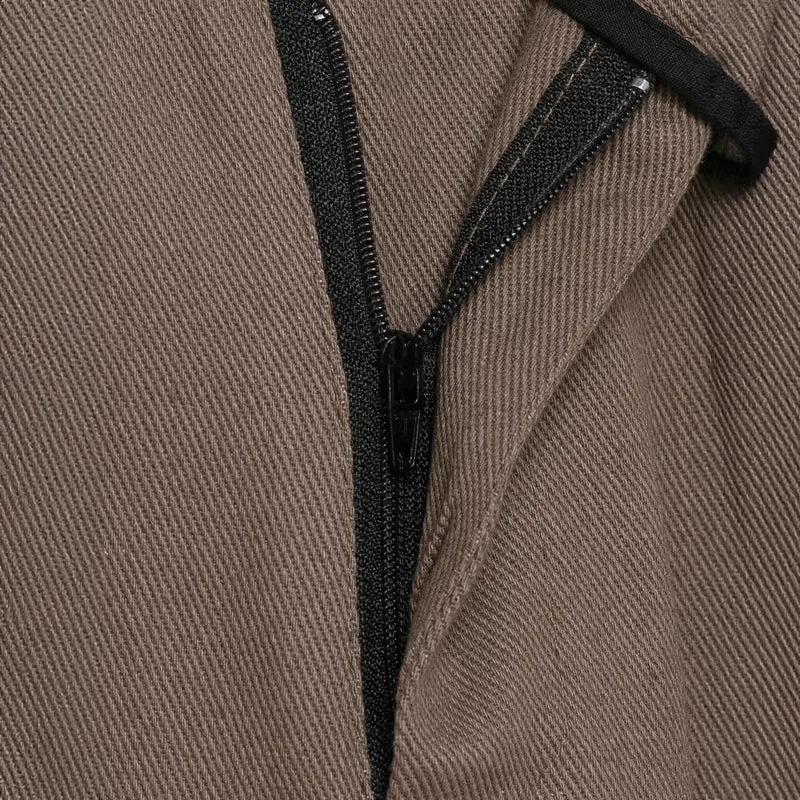 Damen weite Cargo-Cropped-Hose mit hoher Taille und aufgesetzten Taschen Drune