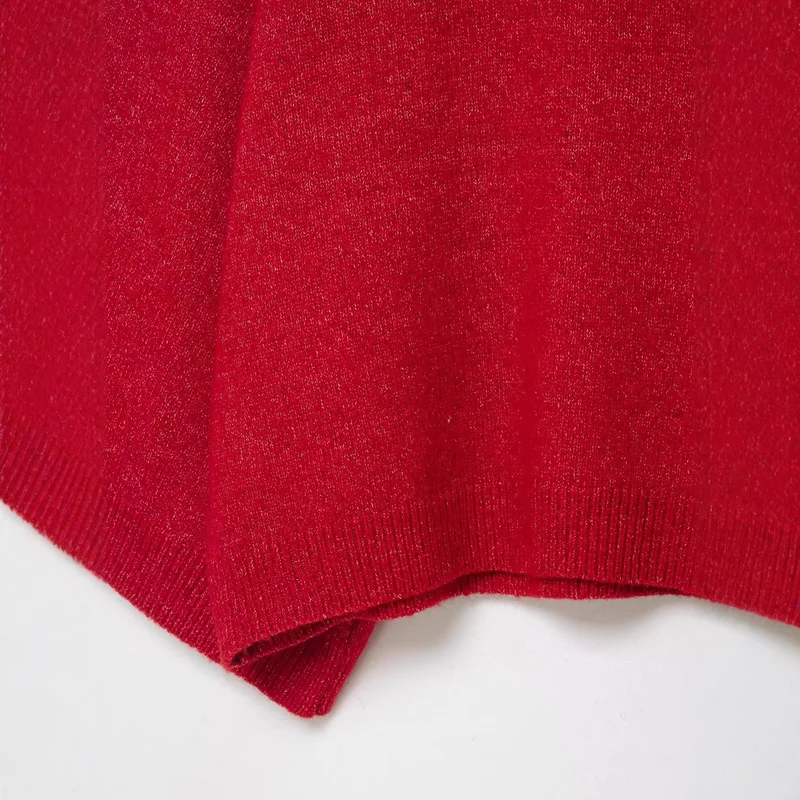 Damen Weicher Cape-Pullover mit weitem Fall und Stehkragen aus Glitzergarn Drune