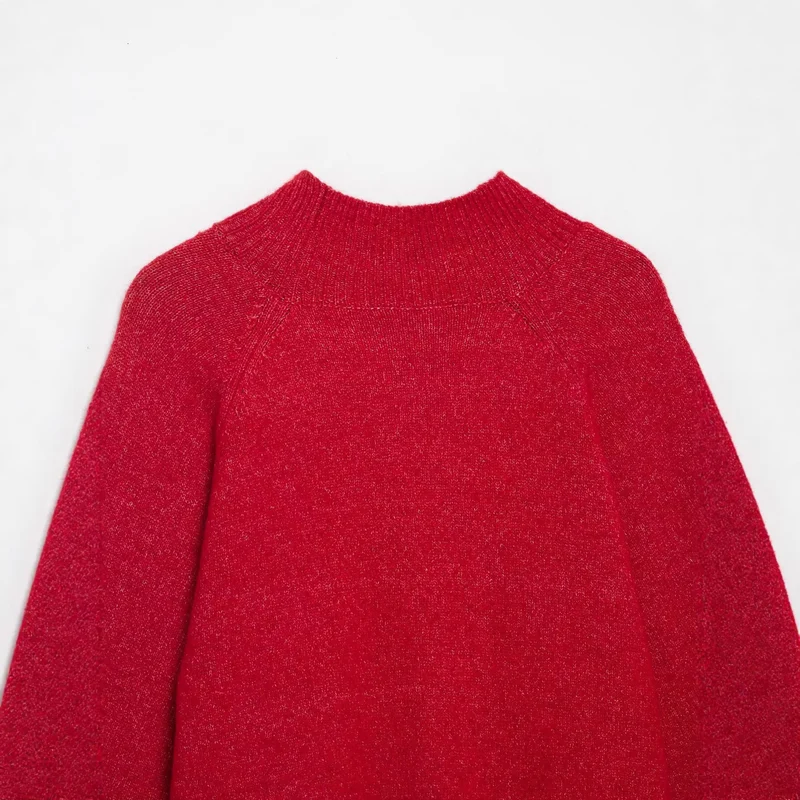 Damen Weicher Cape-Pullover mit weitem Fall und Stehkragen aus Glitzergarn Drune